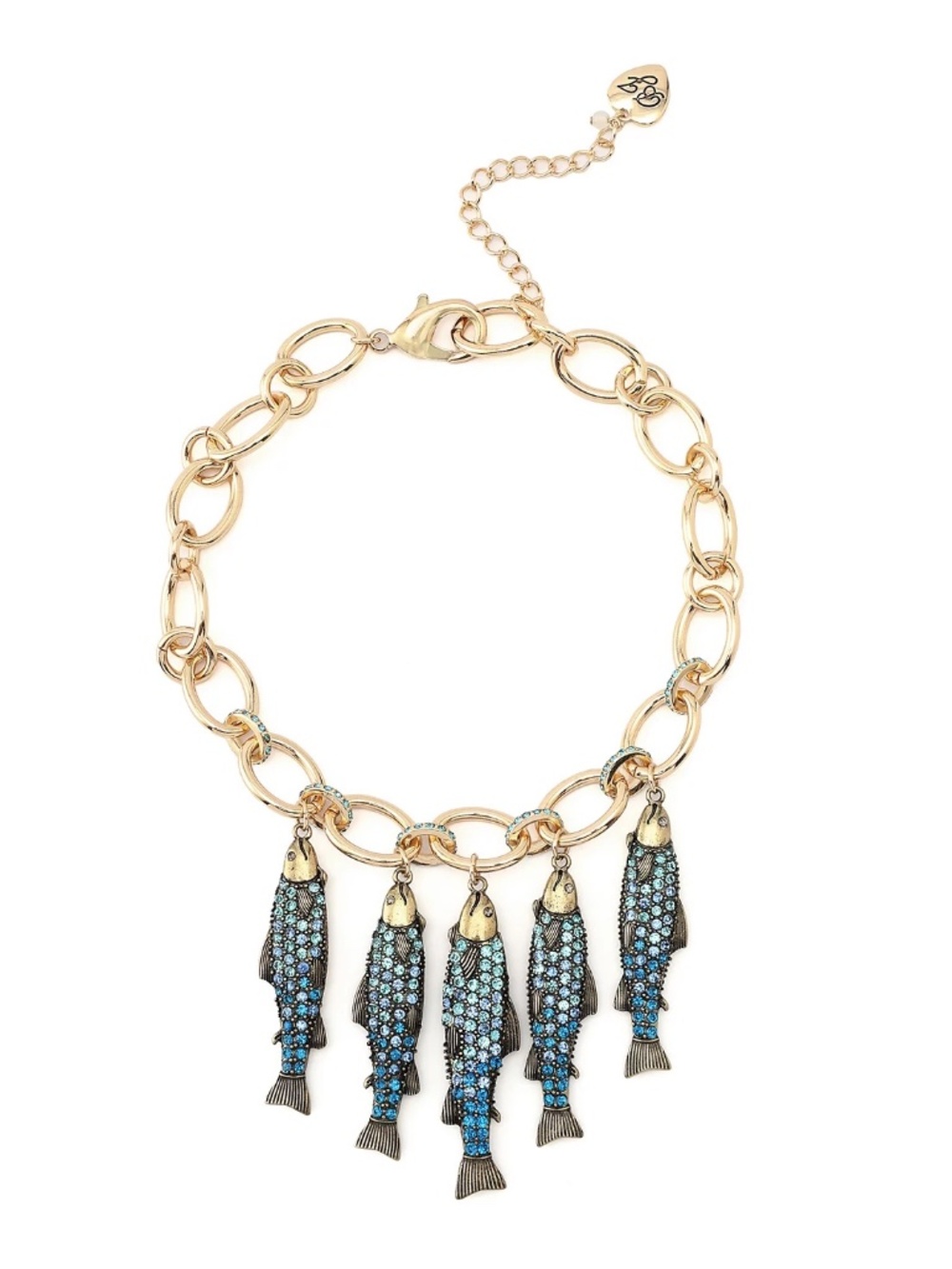 Betsey Johnson Mermaid Jewels Fish Charm Bib Necklace